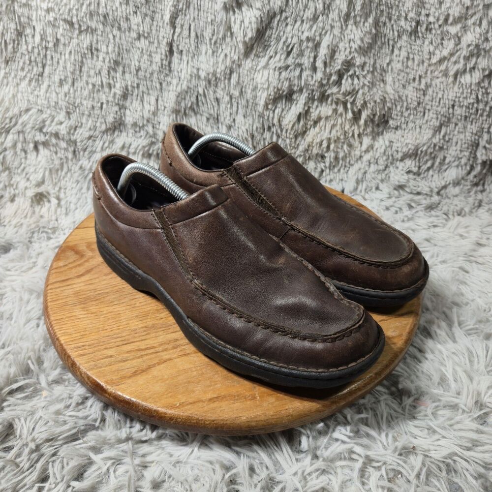 Rockport Walking Shoes Brown Leather Loafers Men Sz 11.5 Casual Comfort Sneakers